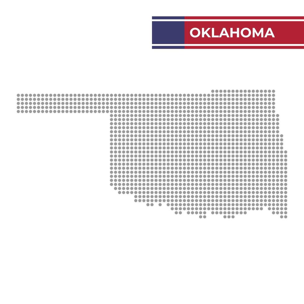 gepunktet Karte von Oklahoma Zustand vektor