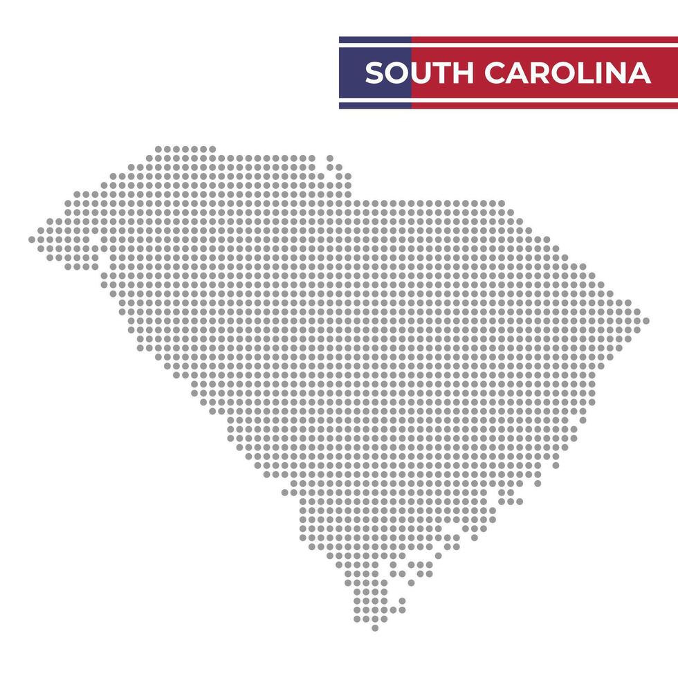 gepunktet Karte von Süd Carolina Zustand vektor
