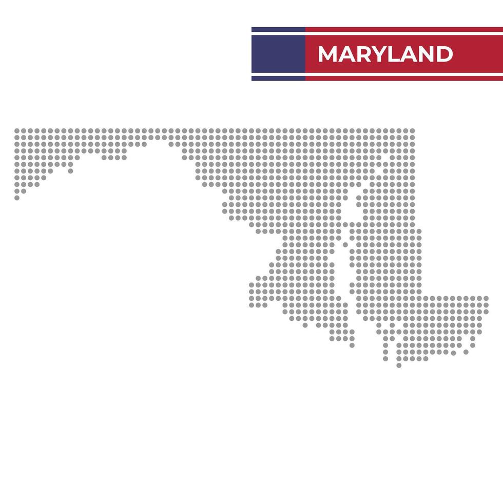 gepunktet Karte von Maryland Zustand vektor
