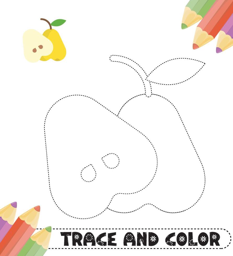 Kinder- Spur und Farbe von Früchte vektor