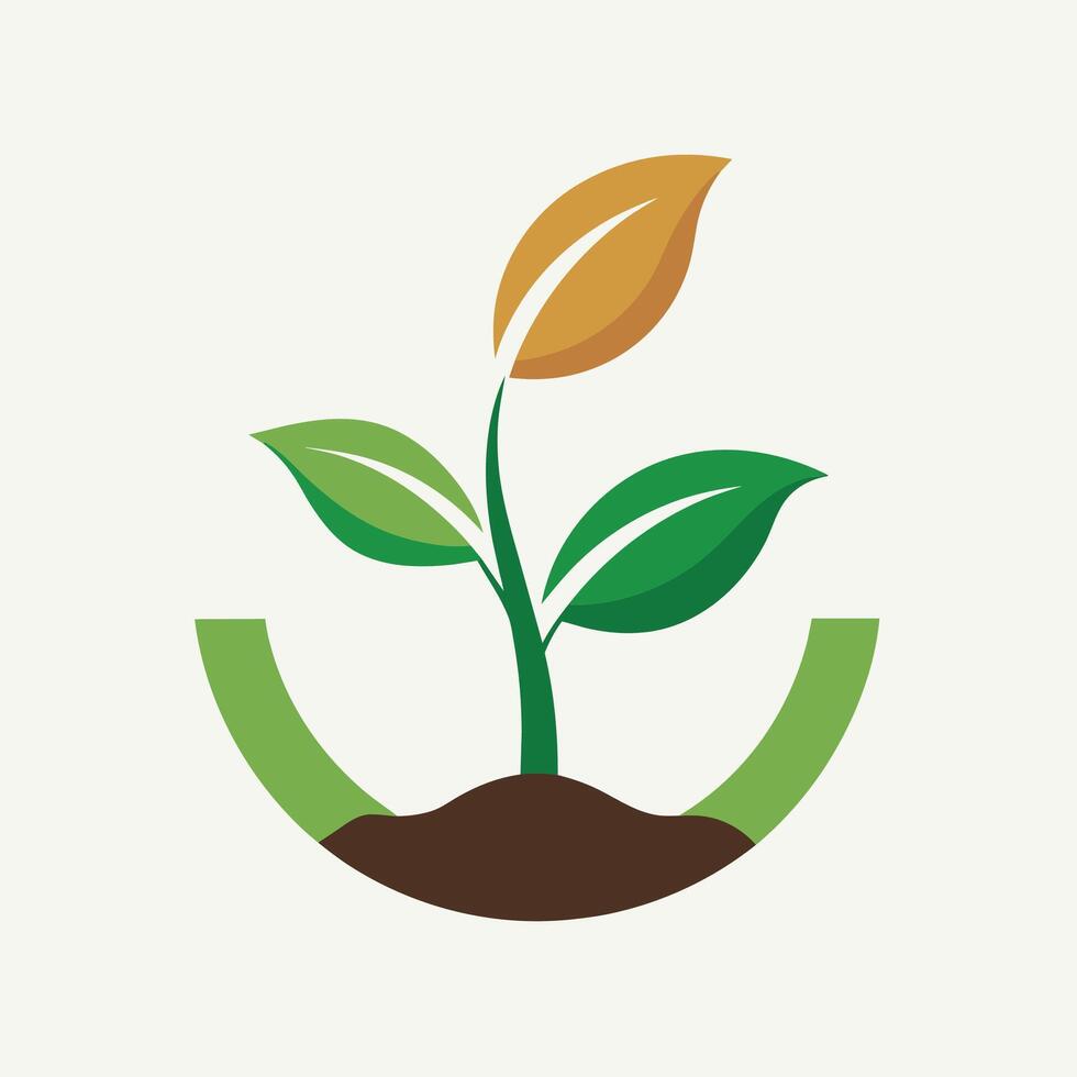 ein Pflanze ist wachsend aus von das Boden, präsentieren das Prozess von Keimung und Wachstum, ein linear Design von ein Pflanze sprießen von ein Samen im ein minimalistisch Stil vektor