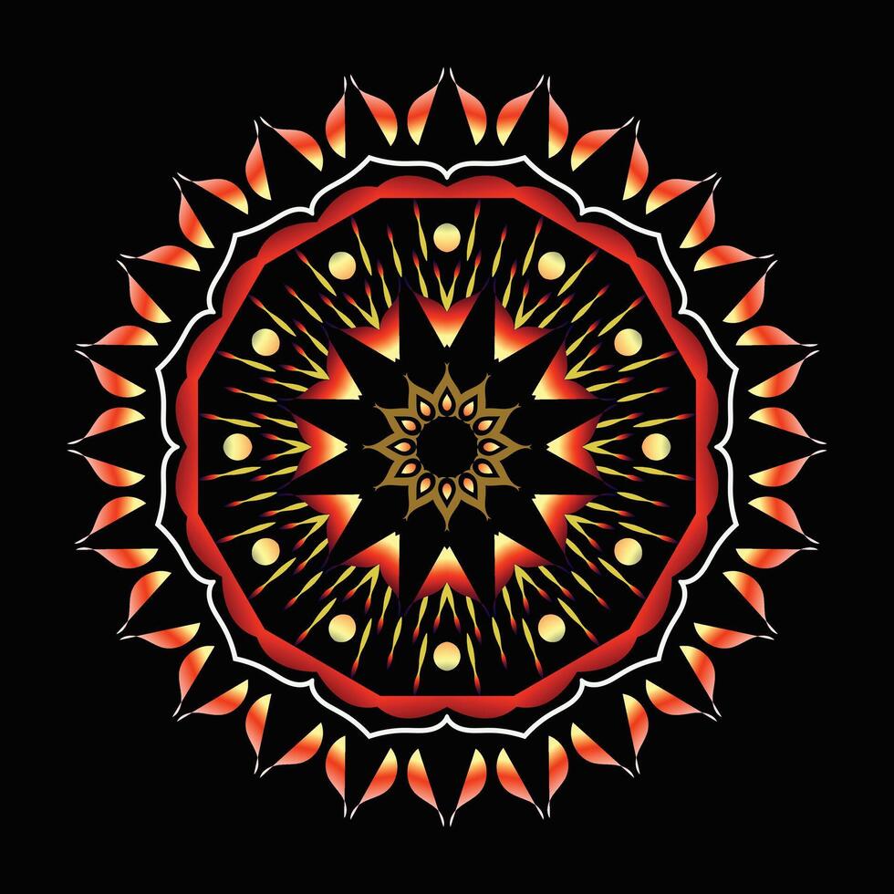 kreativ indisch kostenlos multi farbig Blumen- Mandala Design vektor