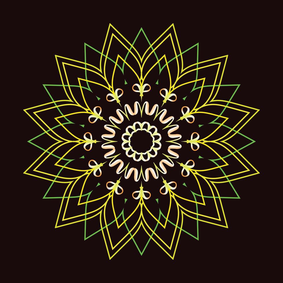 kreativ indisch kostenlos multi farbig Blumen- Henna Mehendi Mandala Design vektor