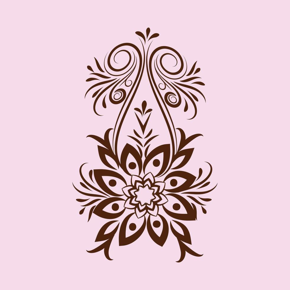 fri elegant dekorativ dekorativ blommig uppsättning med illustration vektor