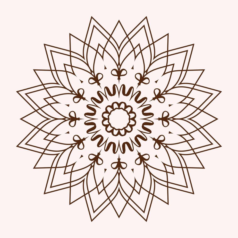 kreativ indisk fri blommig henna mehendi mandala design vektor