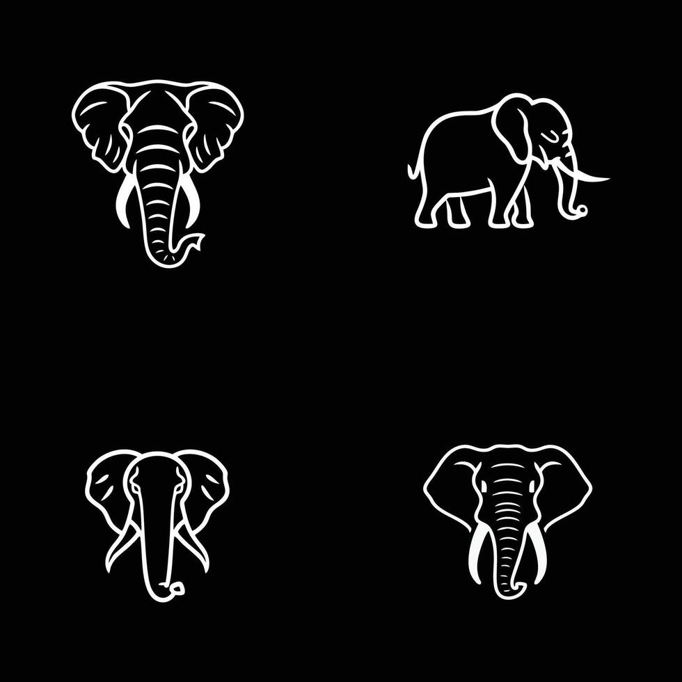 elefant logotyp design inspiration med svart bakgrund vektor