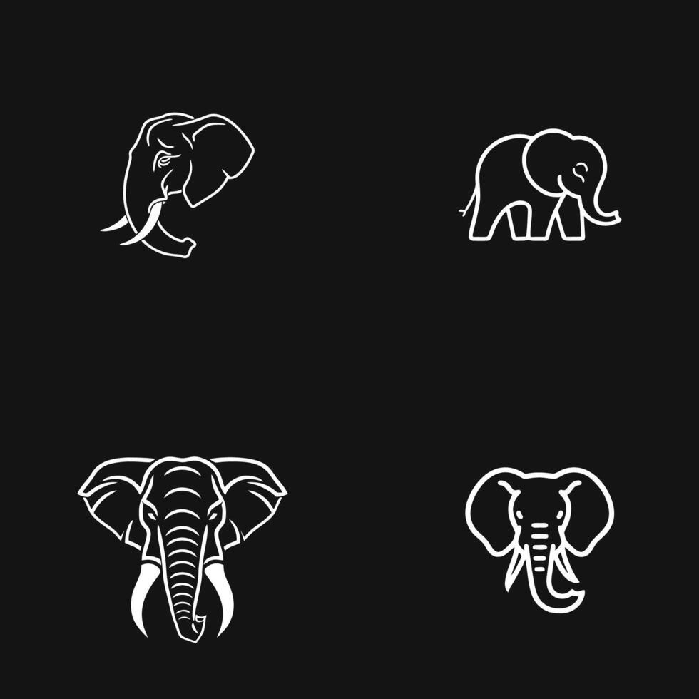 elefant logotyp design inspiration med svart bakgrund vektor