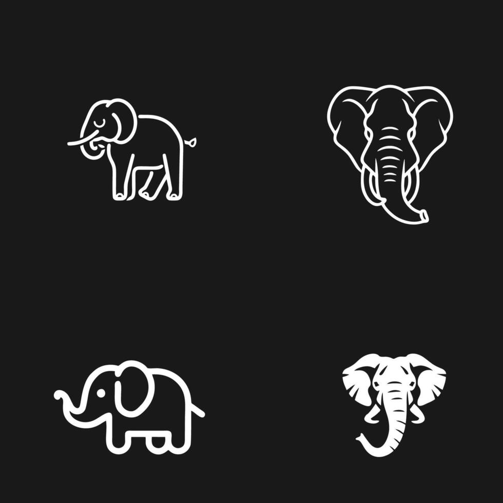 elefant logotyp design inspiration med svart bakgrund vektor