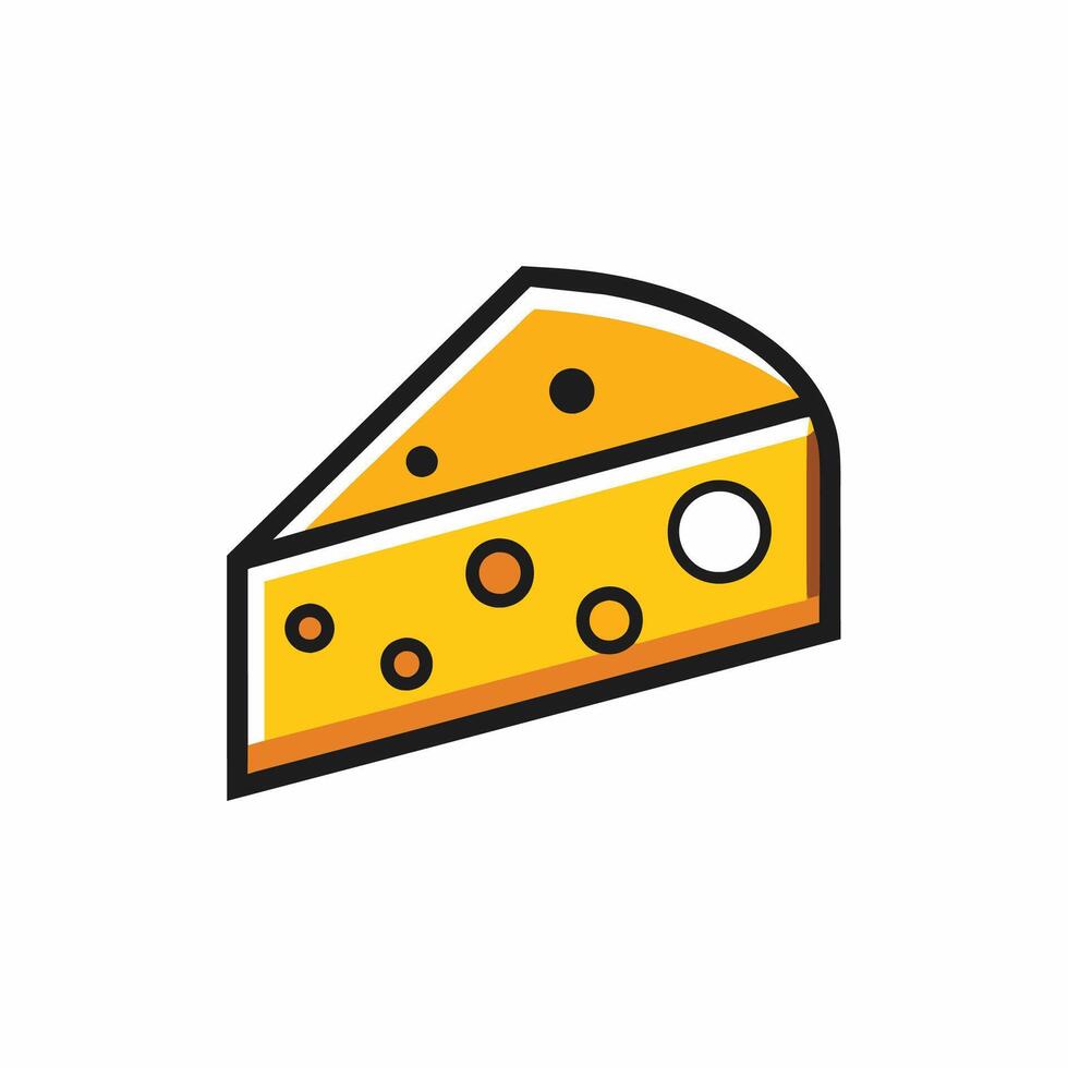 ein Stück von Käse angezeigt auf ein einfach Weiß Hintergrund, erstellen ein minimalistisch Logo zum ein Spezialität Käse Geschäft mit ein einfach Käse Keil Grafik vektor