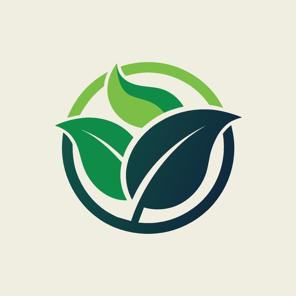 en elegant grön blad logotyp visas på en vit bakgrund, skapa en elegant symbol för en komposterbar förpackning företag vektor