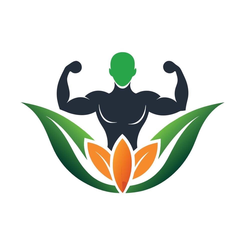 ein mächtig und glatt Logo Design Darstellen ein Bodybuilding Unternehmen, erstellen ein glatt Logo Das verkörpert das Idee von Wellness und Stärke vektor