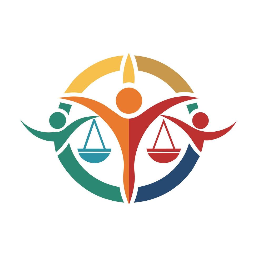 ein glatt und Fachmann Logo Design zum ein Gesetz Firma, mit sauber Linien und ein minimalistisch ästhetisch, Design ein sauber und minimalistisch Logo zum ein ngo fördern Sozial Gerechtigkeit vektor
