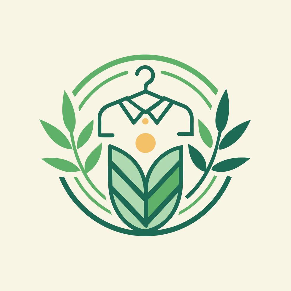 modern logotyp design för hållbar Kläder Lagra, hantverk en minimalistisk logotyp för en hållbar Kläder varumärke fokuserade på miljövänlig material vektor