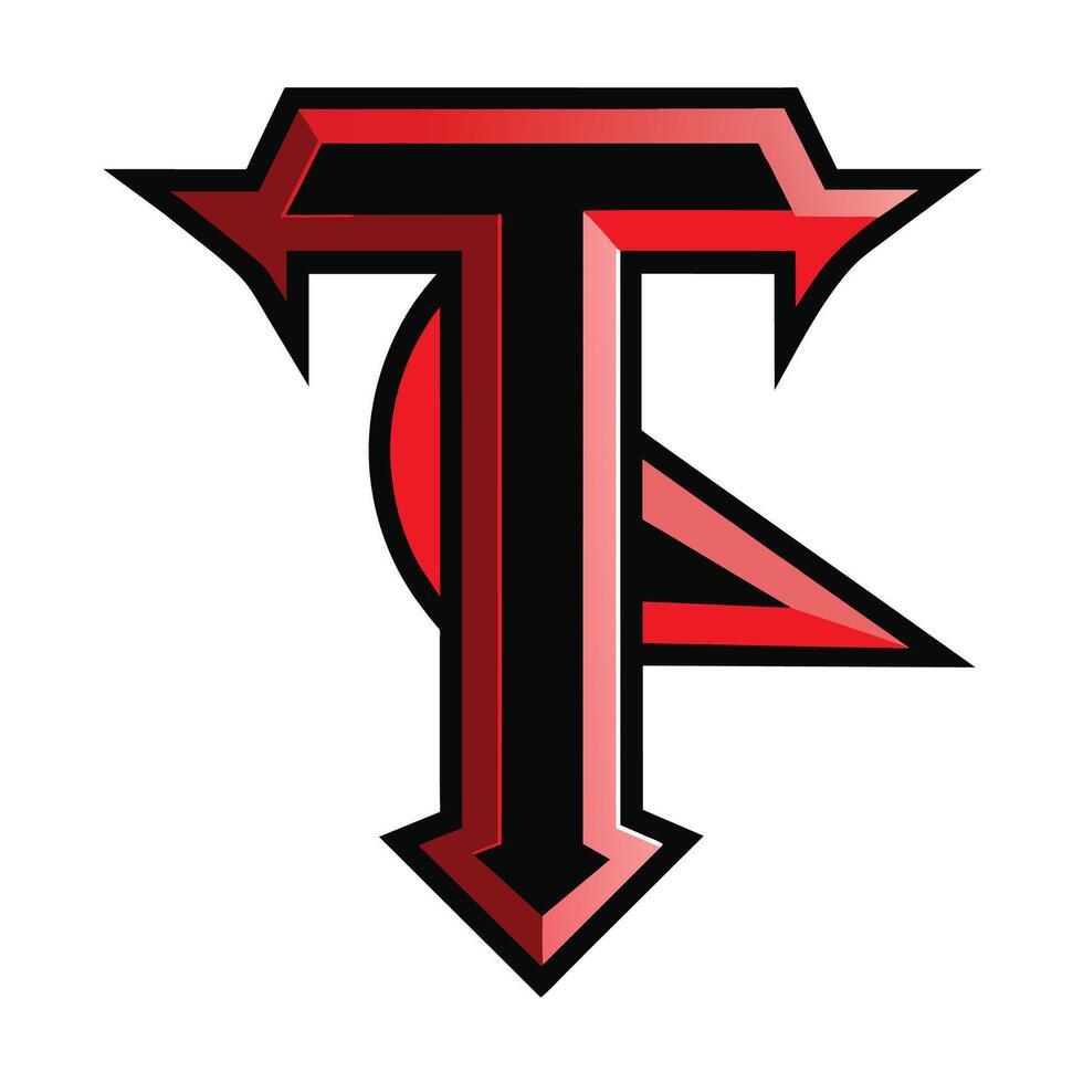 ein Logo mit das Brief t im rot und schwarz Farben, schwarz rot t Alphabet Brief Logo Symbol Design vektor