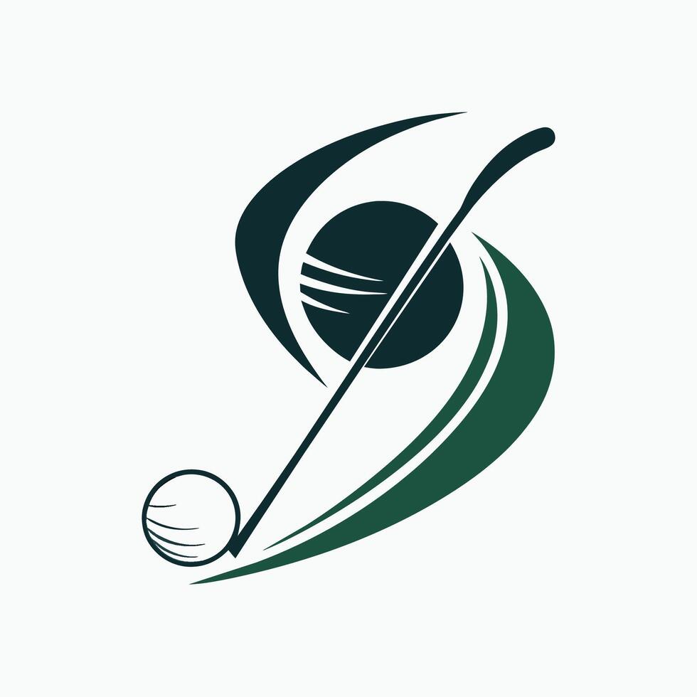 ein glatt Design mit ein Golf Verein und Ball verflochten im ein Logo, ein glatt Design mit ein Golf Verein und Ball verflochten vektor