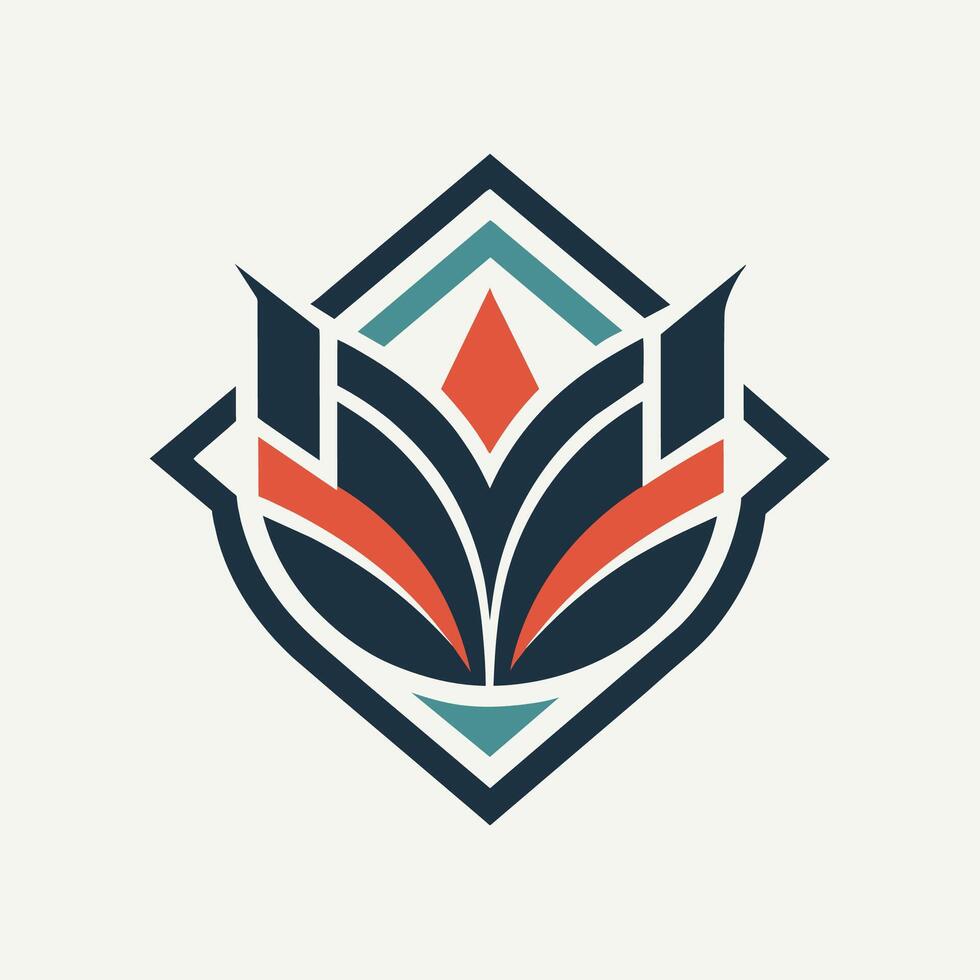 ein Logo mit ein Blume mit geometrisch Formen und Muster zum ein modern sehen, umfassen einzigartig Formen und Muster zu hinzufügen visuell Interesse Logo vektor