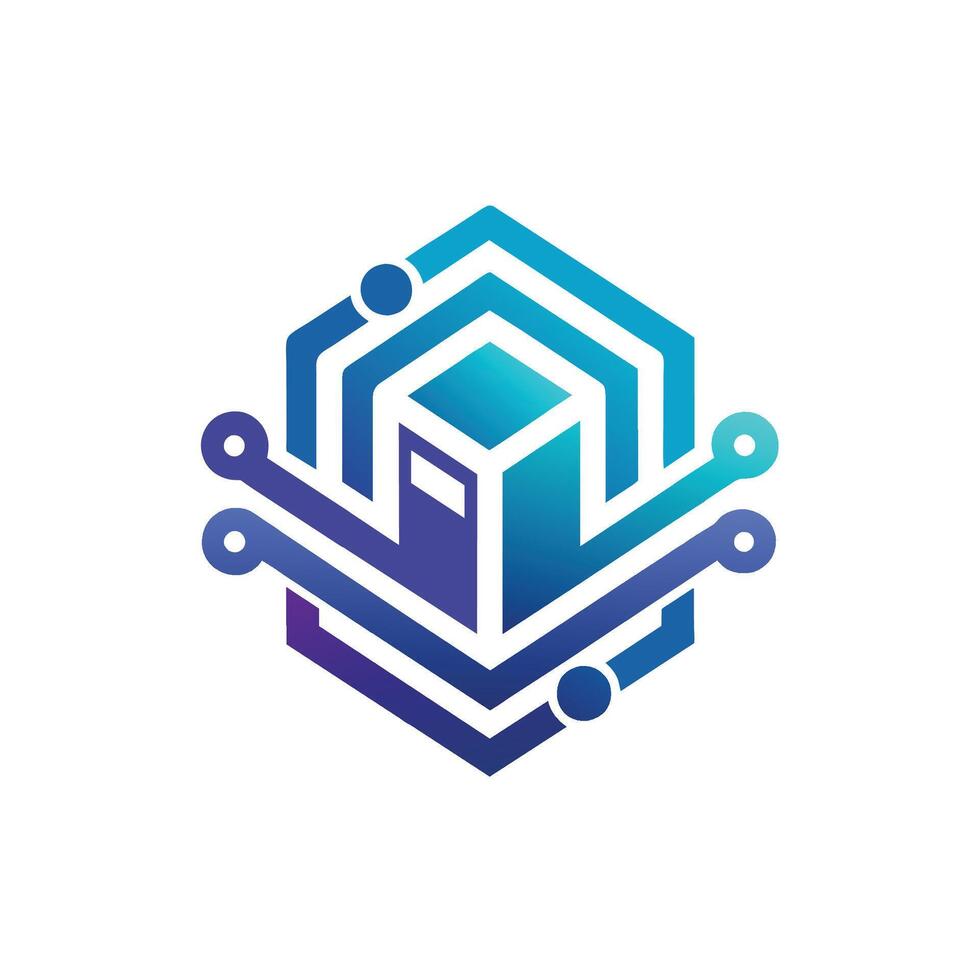 ein Logo mit ein sechseckig Struktur im ein Digital Technologie Design, abstrakt Digital Technologie Logo Design Symbol Vorlage vektor