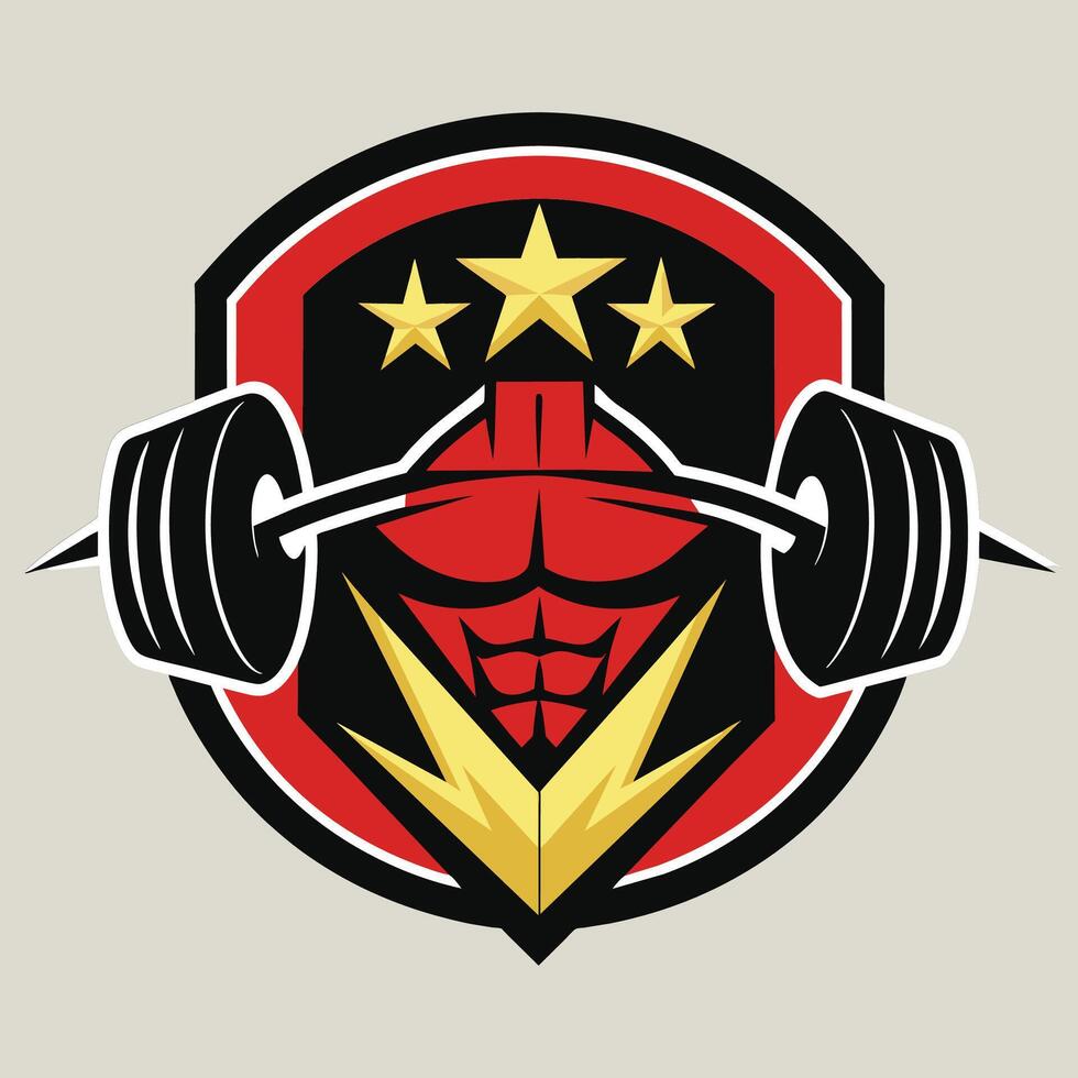 Logo Design mit ein Hantel, symbolisieren Stärke und Fitness zum ein Bodybuilding Verein, ein minimalistisch Logo Design zum ein Fitnessstudio Das erfasst das Wesen von Stärke und Elastizität vektor