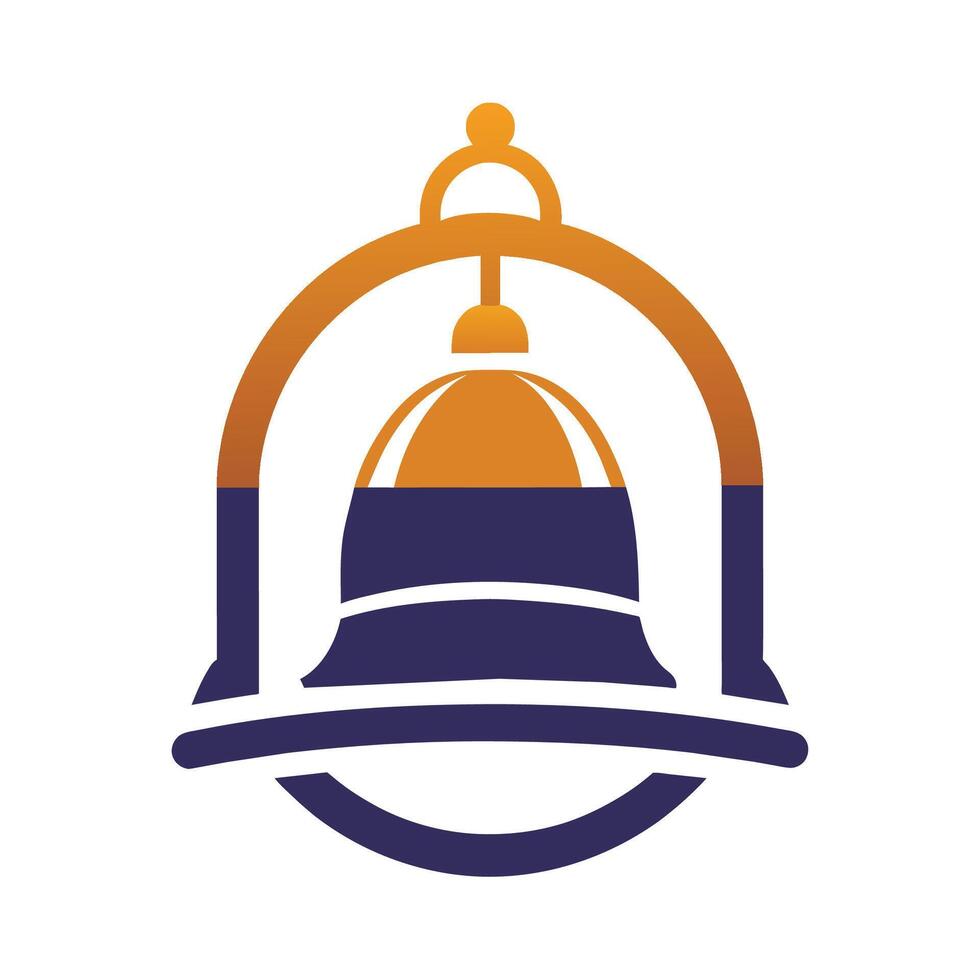 ein Glocke mit Ein weiterer Glocke platziert auf oben von Es, ein minimalistisch Darstellung von ein Schule Glocke wie ein Logo, minimalistisch einfach modern Logo Design vektor