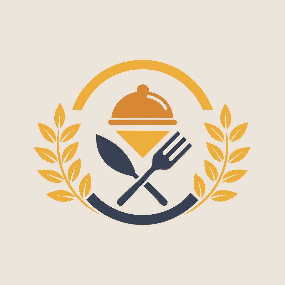 Logo Design zum ein Gourmet Restaurant mit ein Gabel und Messer Symbol im ein minimalistisch Stil, generieren ein minimalistisch Symbol zum ein Gourmet Essen Lieferung Bedienung vektor