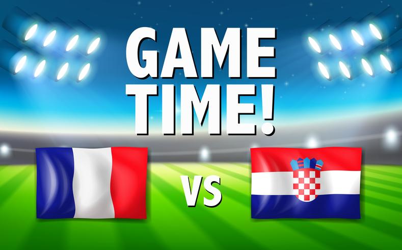 Speltid Frankrike vs Kroatien vektor