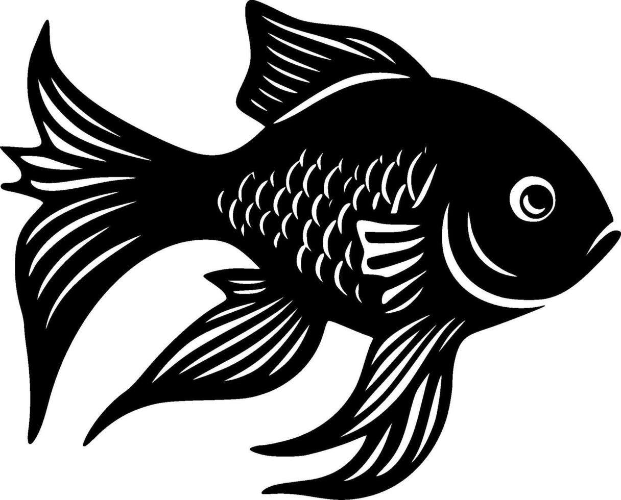 guldfisk - minimalistisk och platt logotyp - illustration vektor