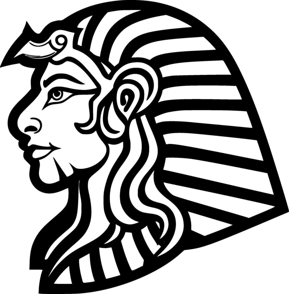 sfinx - svart och vit isolerat ikon - illustration vektor