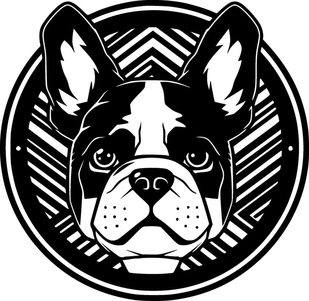 Französisch Bulldogge - - minimalistisch und eben Logo - - Illustration vektor