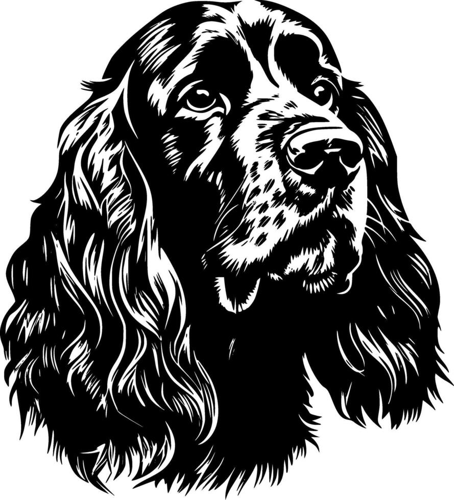 Cocker Spaniel, schwarz und Weiß Illustration vektor