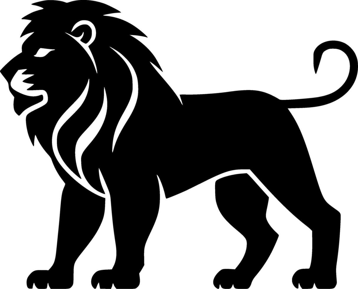 lejon - minimalistisk och platt logotyp - illustration vektor