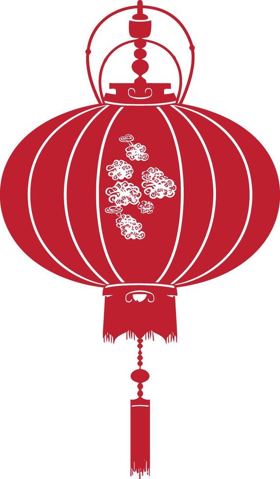 asiatisk kinesisk traditionell lykta röd Färg endast vektor