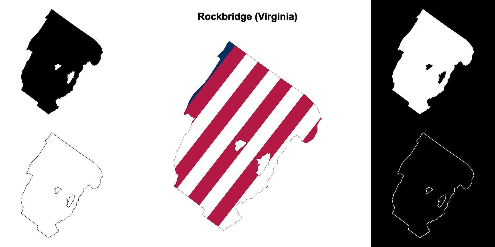 rockbridge grevskap, virginia översikt Karta uppsättning vektor