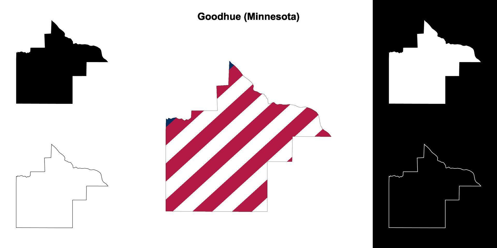 Guten Tag Bezirk, Minnesota Gliederung Karte einstellen vektor