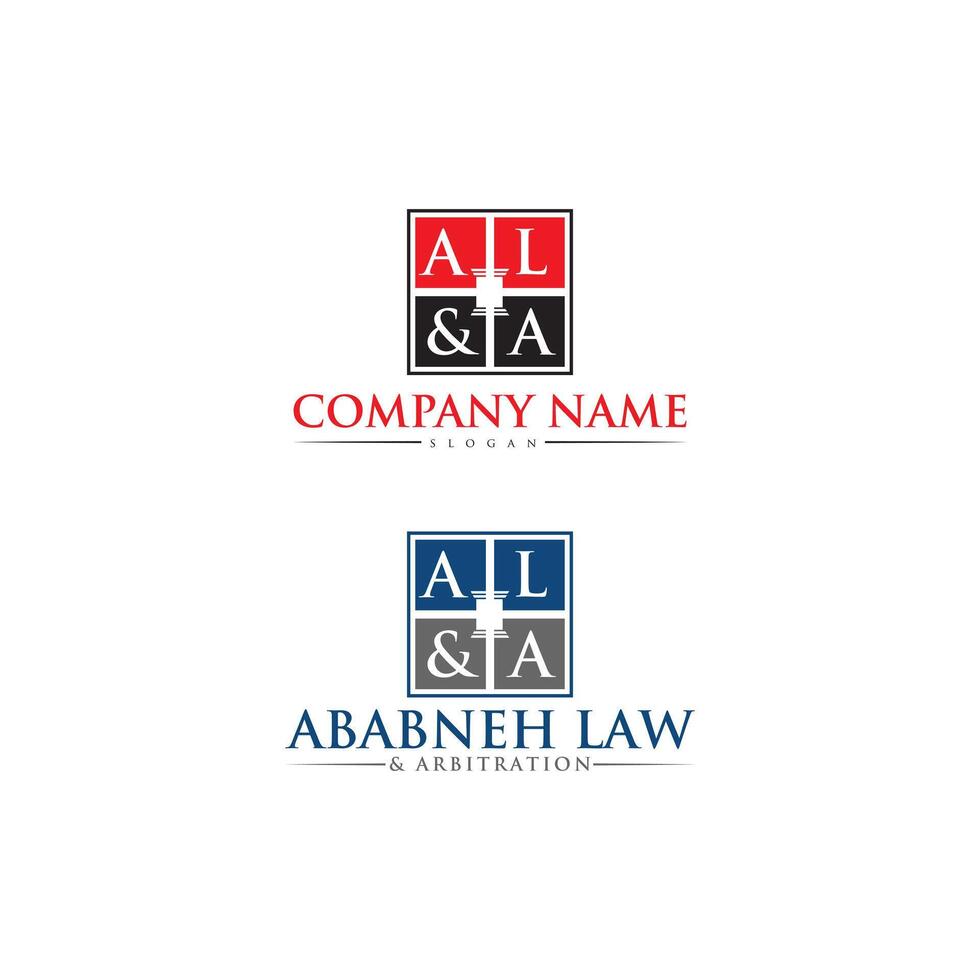 al Brief Gesetz legal Logo Design und ala Brief Logo vektor