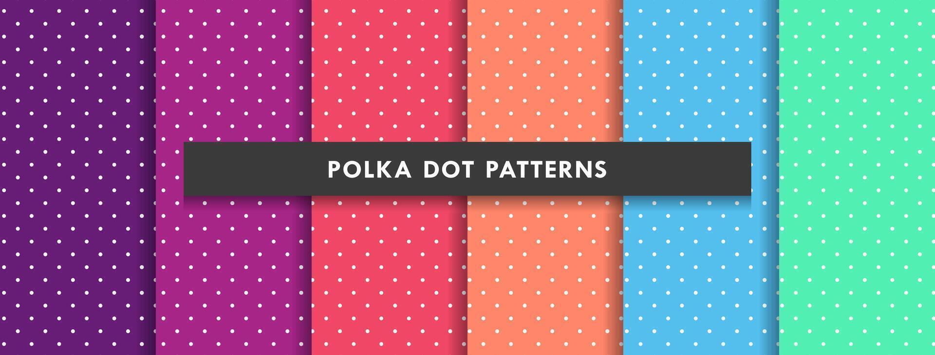 klein Polka Punkt nahtlos Muster bunt Hintergrund einstellen vektor
