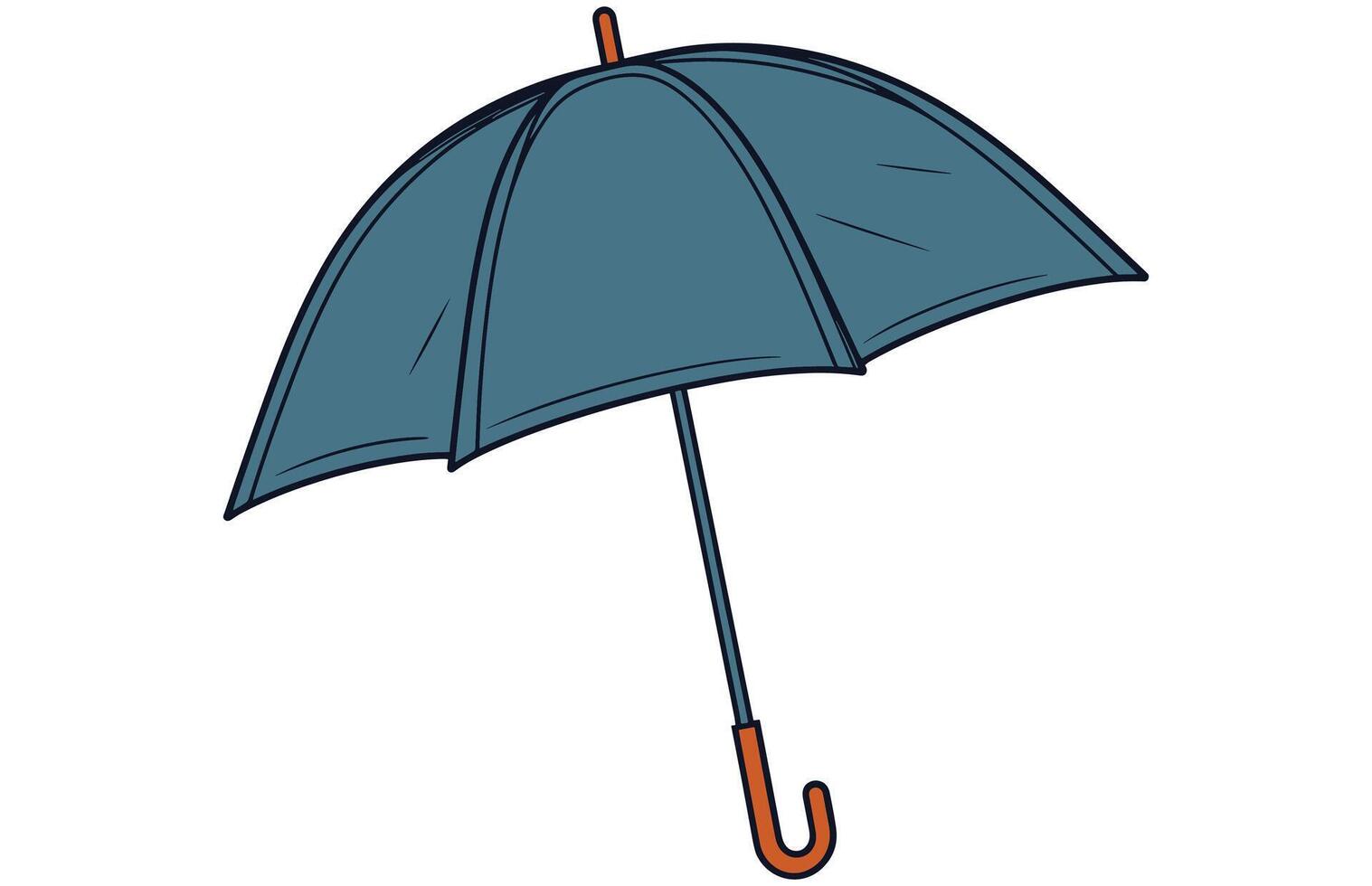 paraply platt illustration, tecknad serie paraply ikon, färgrik öppen paraply. vektor