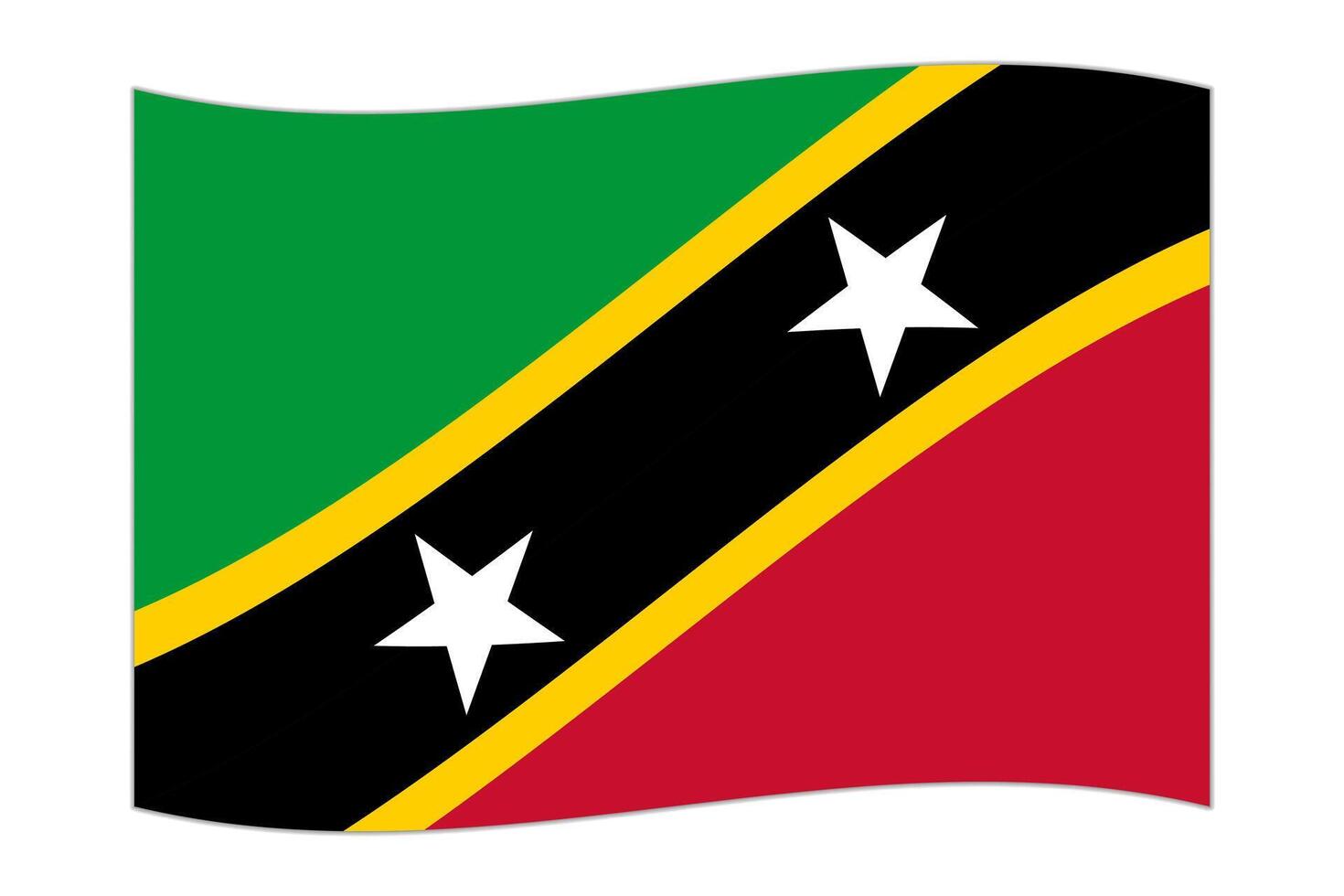 vinka flagga av de Land helgon kitts och nevis. illustration. vektor