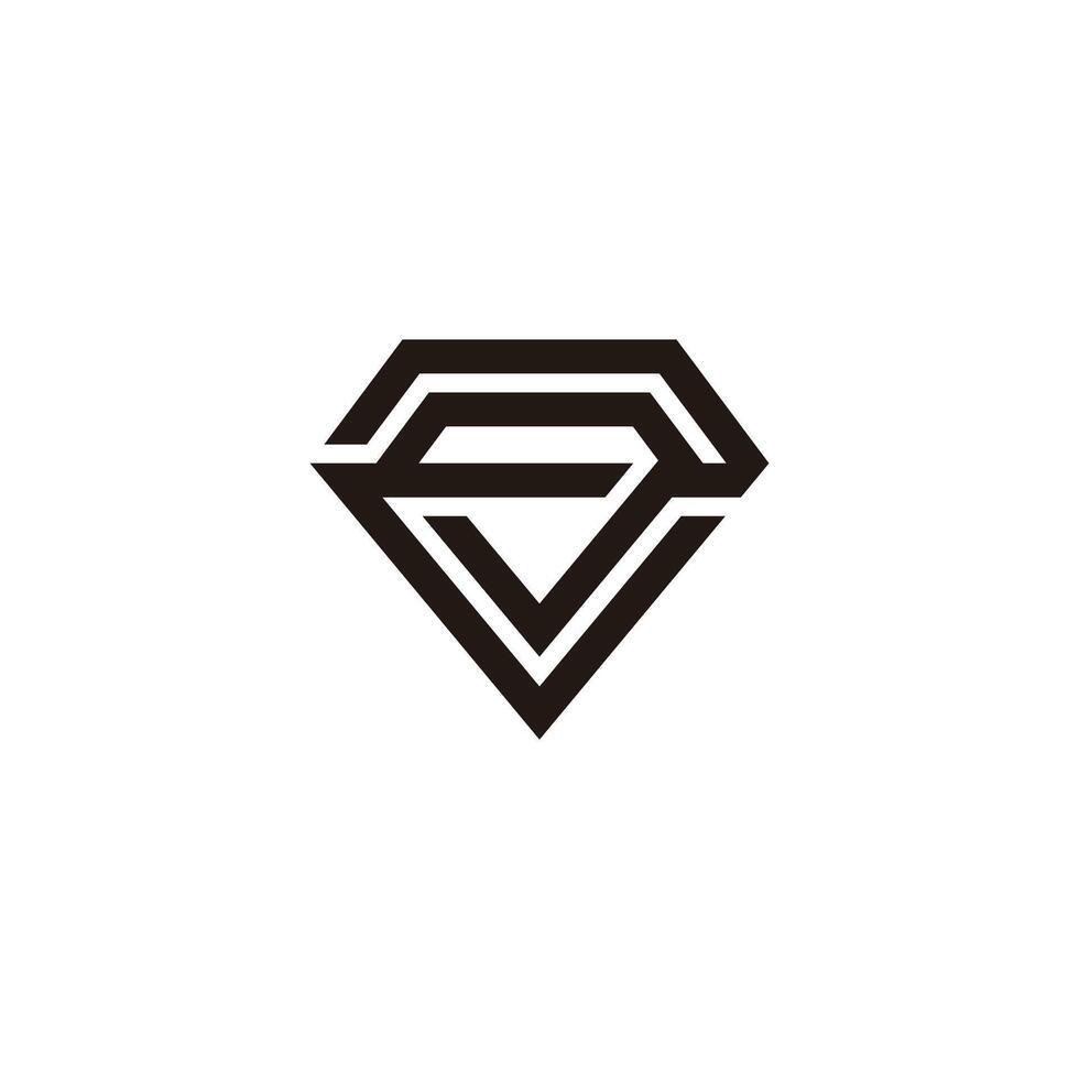 verknüpft Streifen Diamant geometrisch einfach Logo vektor