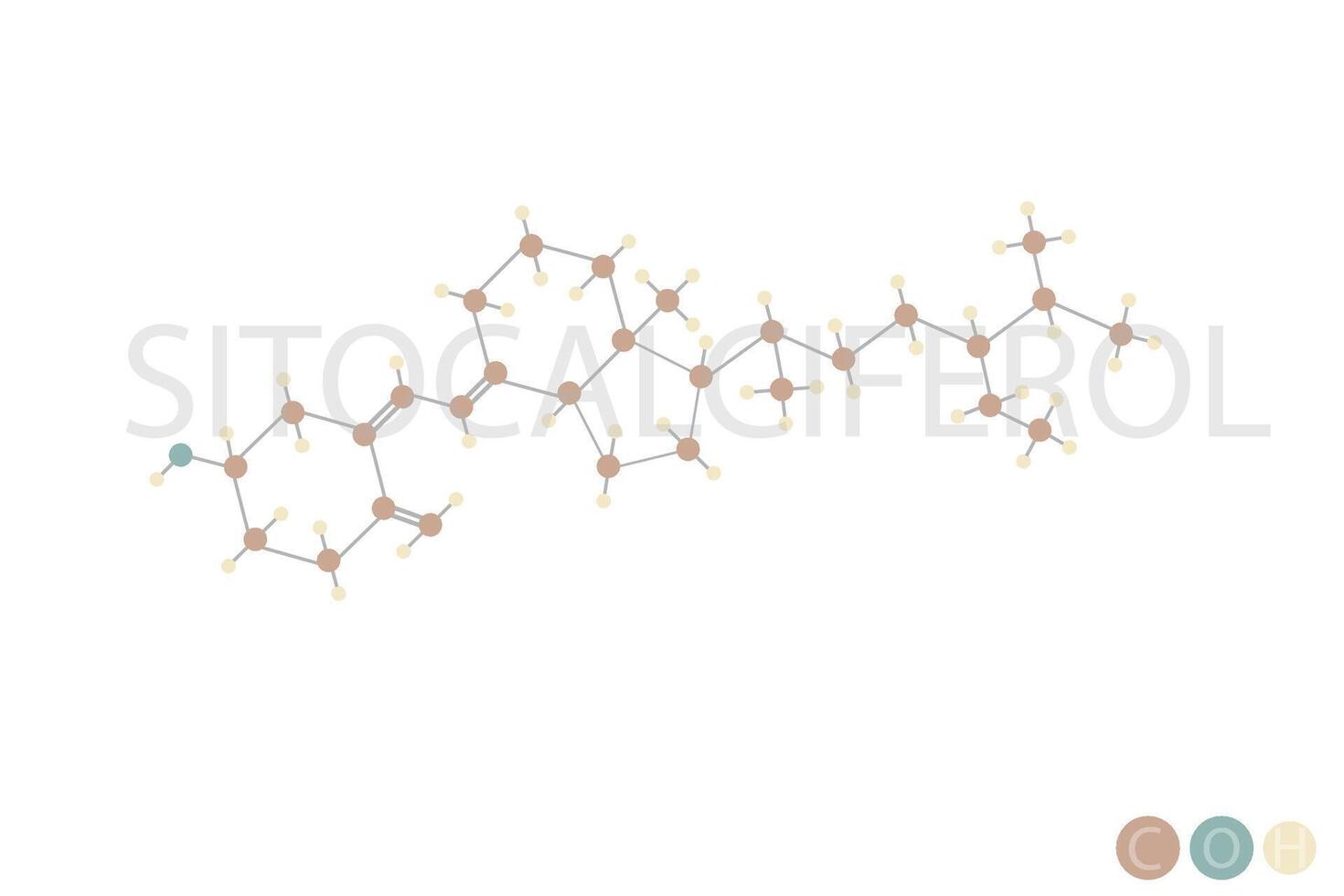 sitokalciferol molekyl skelett- kemisk formel vektor