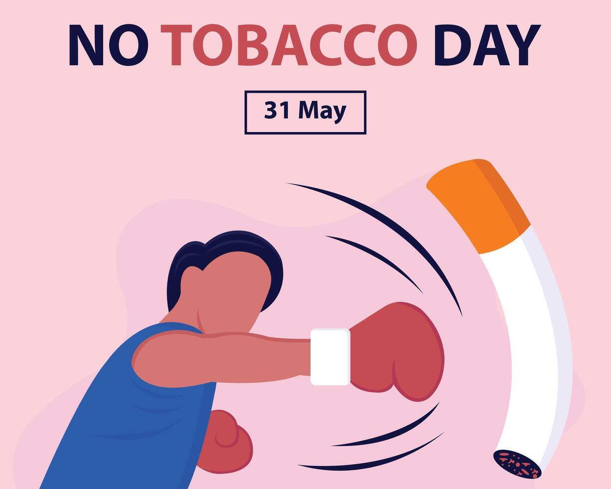 illustration grafisk av man är slå en cigarett, perfekt för internationell dag, Nej tobak dag, fira, hälsning kort, etc. vektor