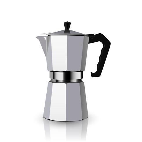 Italienische metallische Kaffeemaschine vektor
