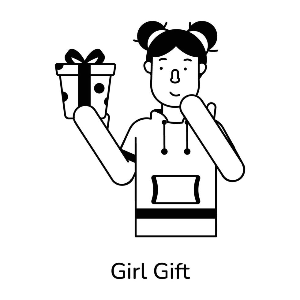 modisch Mädchen Geschenk vektor