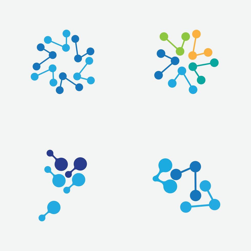 samling av molekyl eller förening element logotyper lämplig för kemisk affär märken, kärn föreningar, etc. isolerat på en grå bakgrund vektor