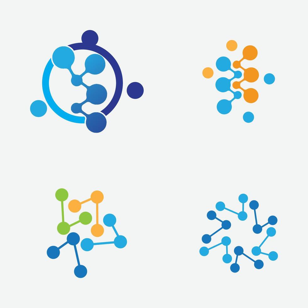 samling av molekyl eller förening element logotyper lämplig för kemisk affär märken, kärn föreningar, etc. isolerat på en grå bakgrund vektor
