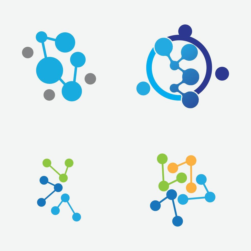 samling av molekyl eller förening element logotyper lämplig för kemisk affär märken, kärn föreningar, etc. isolerat på en grå bakgrund vektor