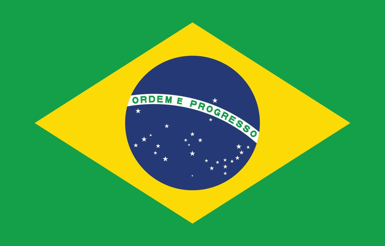nationell flagga av Brasilien. Brasilien flagga. vektor