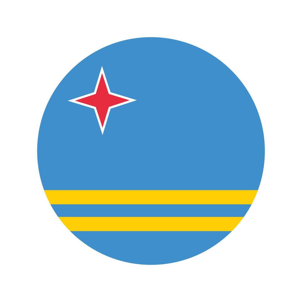 National Flagge von Aruba. Aruba Flagge. Aruba runden Flagge. vektor