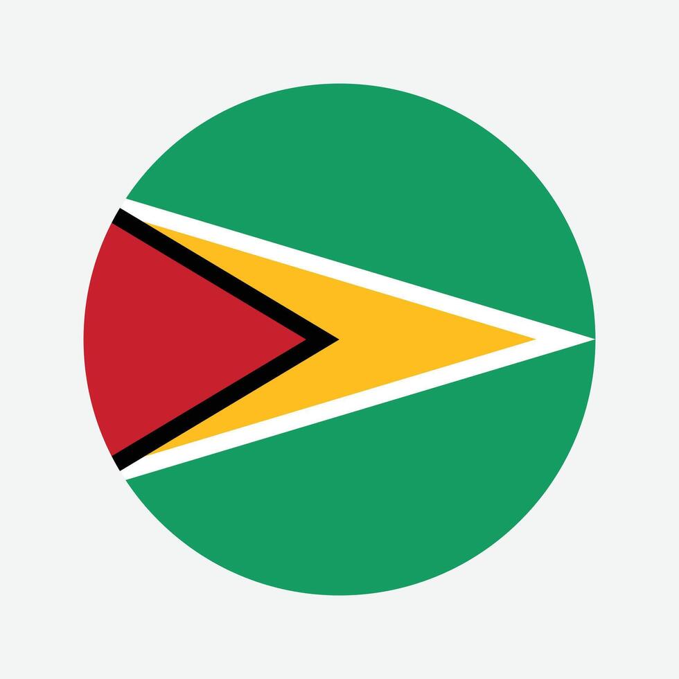 nationell flagga av guyana. guyana flagga. guyana runda flagga. vektor
