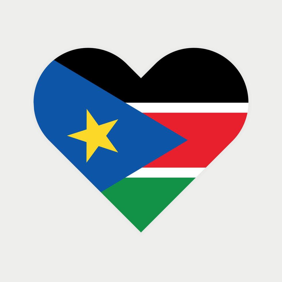 National Flagge von Süd Sudan. Süd Sudan Flagge. Süd Sudan Herz Flagge. vektor