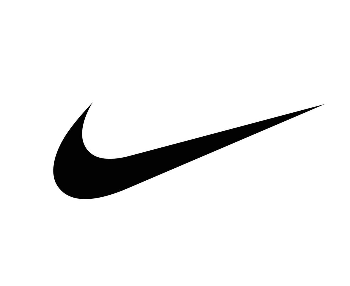 Nike logotyp svart kläder design ikon abstrakt fotboll sporter illustration med vit bakgrund vektor